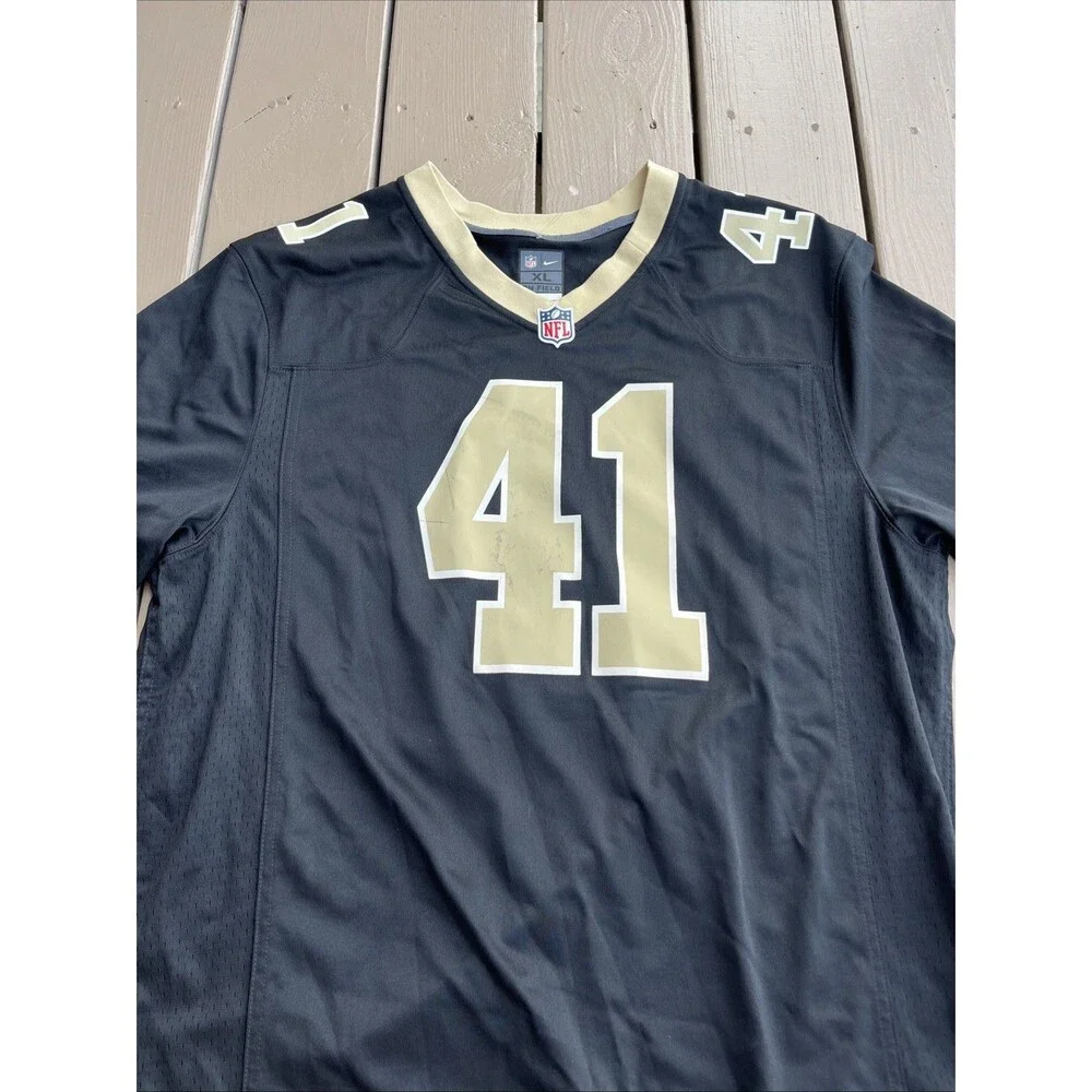 NEW ORLEANS SAINTS Alvin Kamara #41 Black Football Jersey XL Signature Embroider - Picture 3 of 11